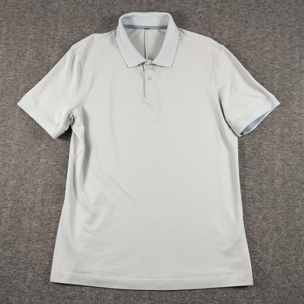 Lululemon Polo Shirt Mens Medium Blue Solid Performance Golf Athletic Stretch